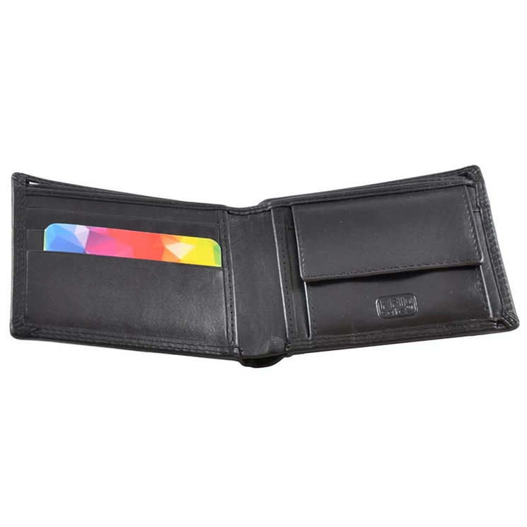 Nagy méretű férfi bőr pénztárca fekete színben RFID védelemmel 38658 Black