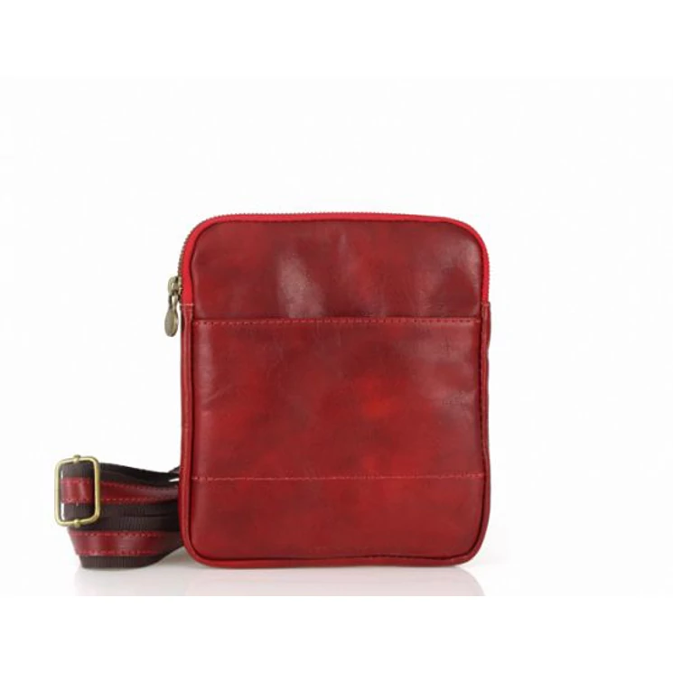 Valódi bőr férfi válltáska piros színben TR117 Red
