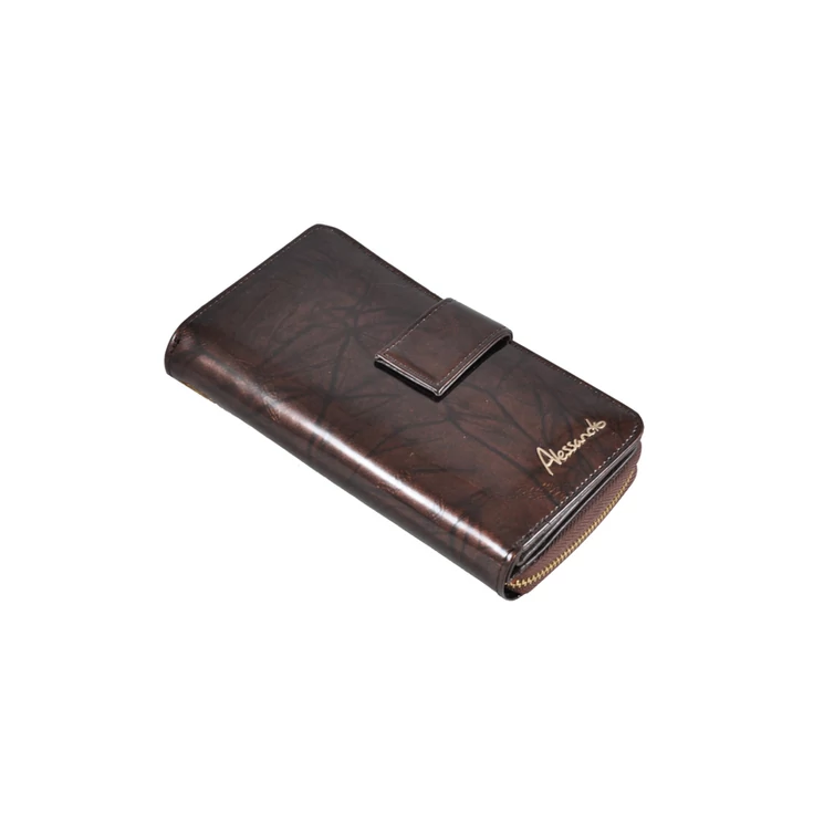 Lakk női bőr pénztárca 4317 Brown