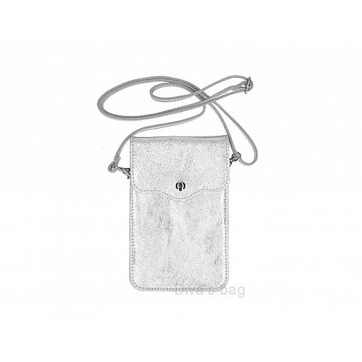 Valódi bőr telefontartó ezüst színben