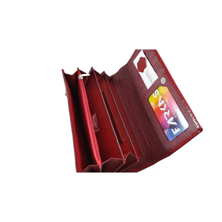 Lakk női bőr pénztárca fekete színben RFID védelemmel 44071 Black