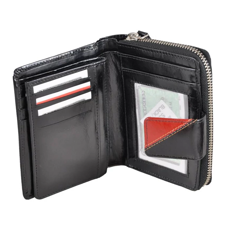 Bőr női pénztárca 5323 Brown+Red