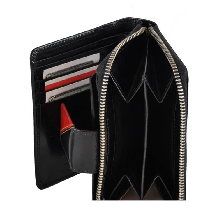 Bőr női pénztárca 5323 Brown+Red