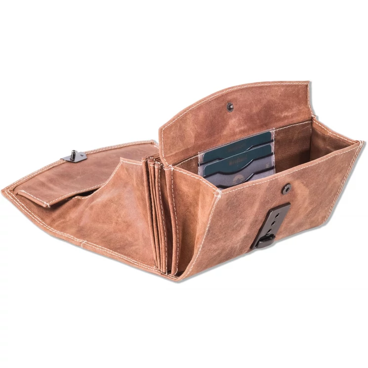 Woodland valódibőr Brifkó pénztárca pincér pénztárca barna színben