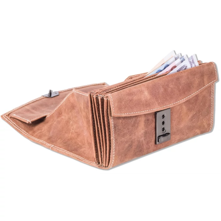 Woodland valódibőr Brifkó pénztárca pincér pénztárca barna színben