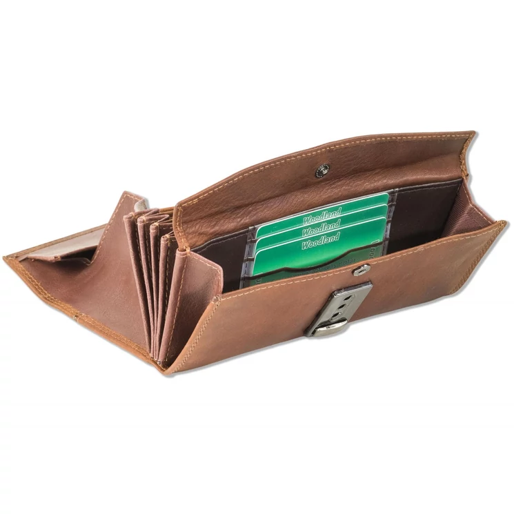Woodland valódibőr Brifkó pénztárca pincér pénztárca barna színben