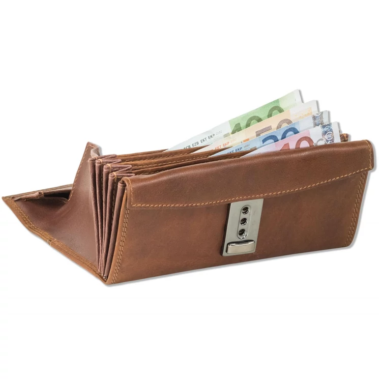 Woodland valódibőr Brifkó pénztárca pincér pénztárca barna színben