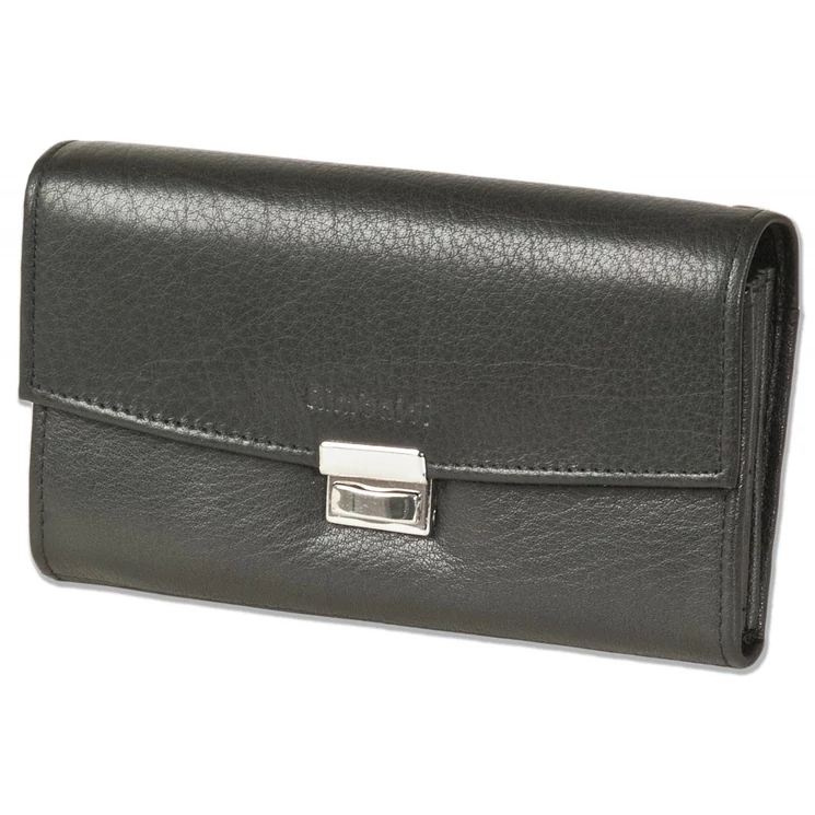 Rimbaldi valódibőr Brifkó pénztárca pincér pénztárca fekete színben