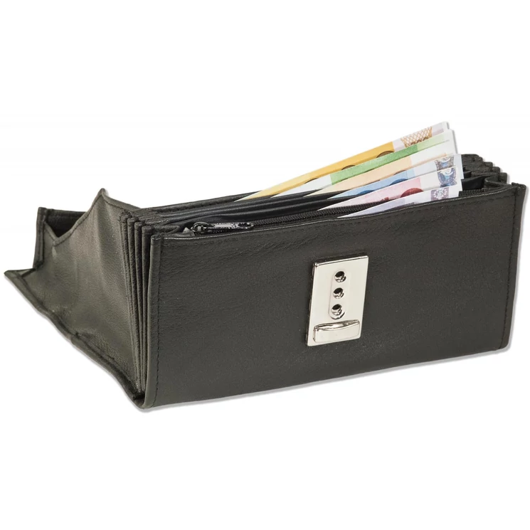 Rimbaldi valódibőr Brifkó pénztárca pincér pénztárca fekete színben