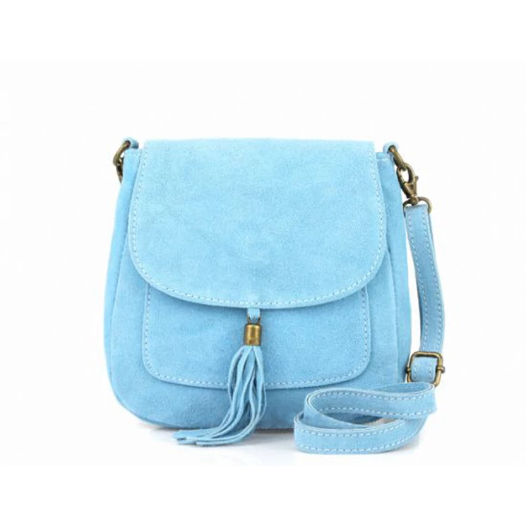 Valódi bőr női táska világoskék TR109 LightBlue