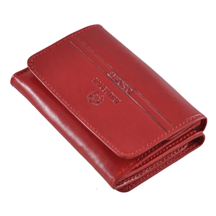 Emporio Valentini Kisméretű valódi bőr női pénztárca piros színben 563570 Red