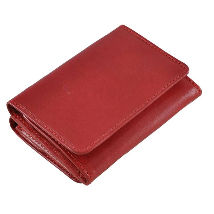 Emporio Valentini Kisméretű valódi bőr női pénztárca piros színben 563570 Red