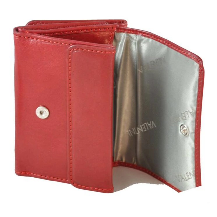 Emporio Valentini Kisméretű valódi bőr női pénztárca piros színben 563570 Red