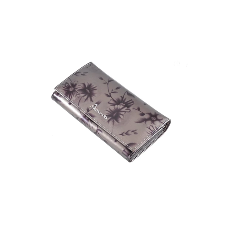 Lakk női bőr pénztárca RFID védelemmel 5848 Grey