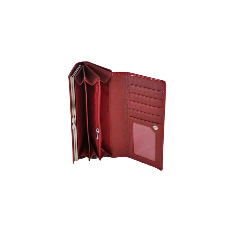 Lakk női bőr pénztárca piros színben 6525 Red