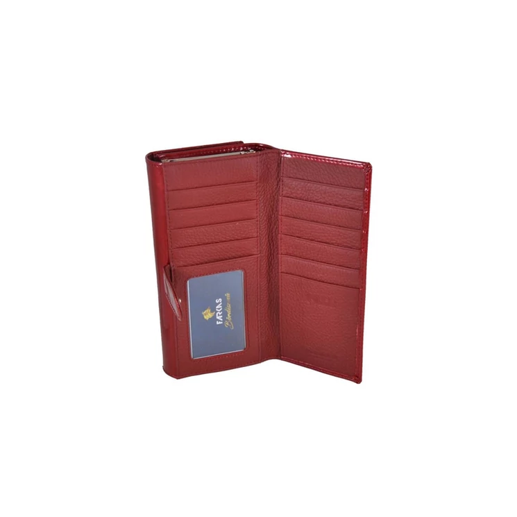 Lakk női bőr pénztárca piros színben 6525 Red