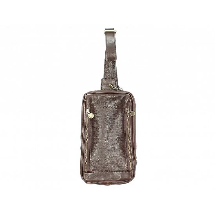 Valódi bőr férfi válltáska Sötétbarna színben TR201 DarkBrown