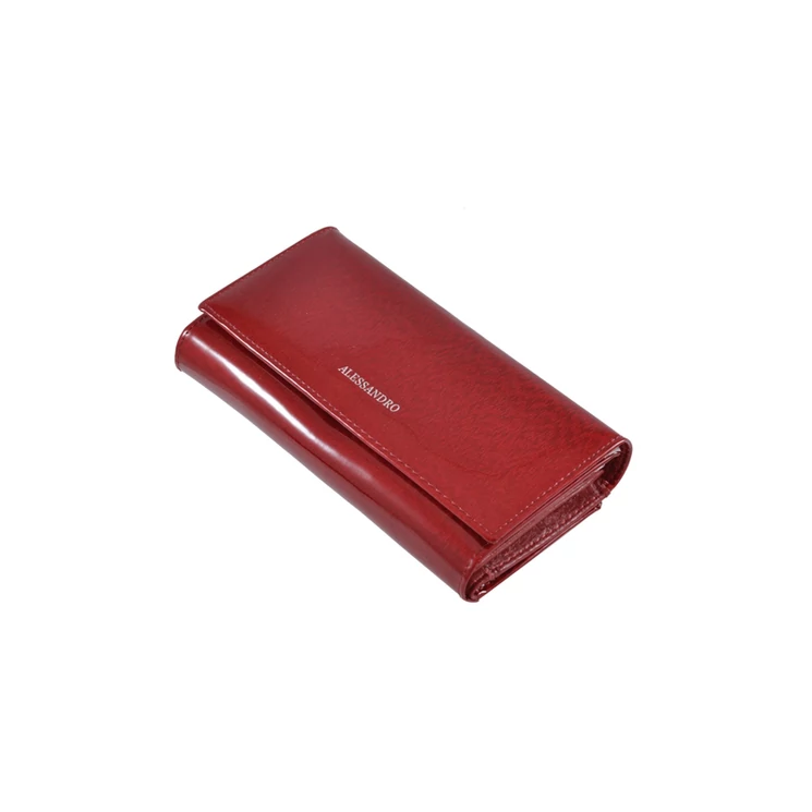 Lakk női bőr pénztárca piros színben 6525 Red