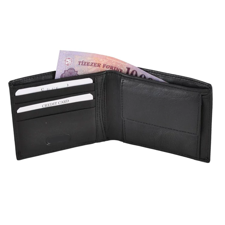 Férfi bőr pénztárca fekete színben 73216 Black