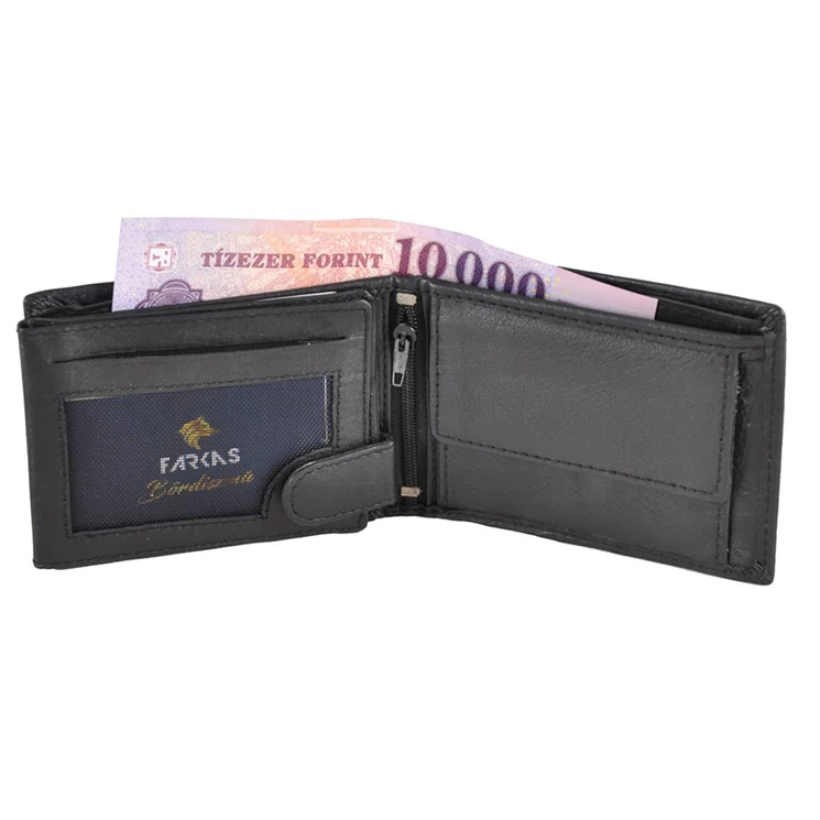 Férfi bőr pénztárca fekete színben 73219 Black