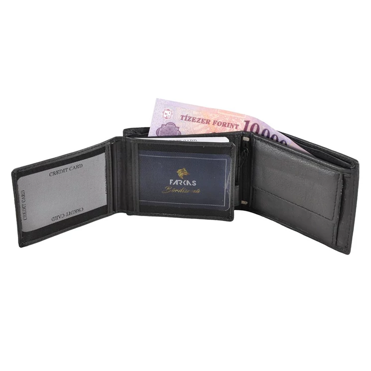Férfi bőr pénztárca fekete színben 73219 Black