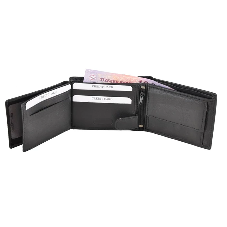 Férfi bőr pénztárca fekete színben 73219 Black