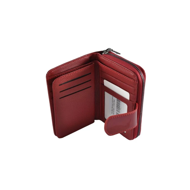 Lakk női bőr pénztárca piros színben 76115 Red