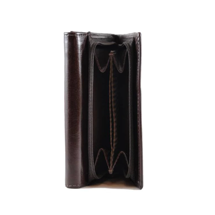 Körcipzáras bőr női pénztárca 790 Brown