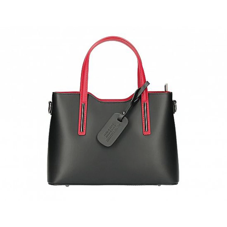 Valódi bőr női táska M9018 Black+Red