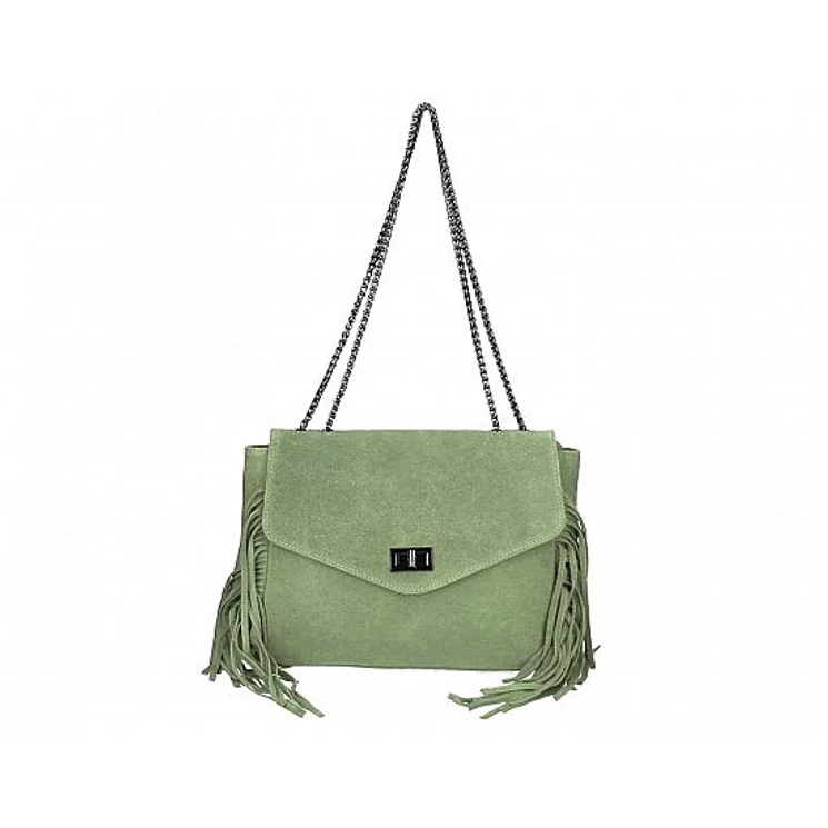 Valódi bőr női láncos táska mentazöld színben S7217 GreenMint