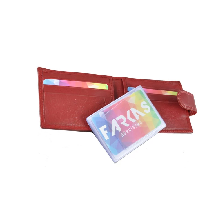 Kártyatartó nyomott virágmintával 86682 Bézs