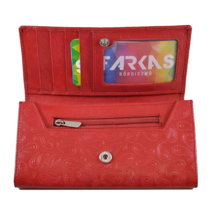 Divatos bőr női pénztárca piros színben 8672.4.1 Red
