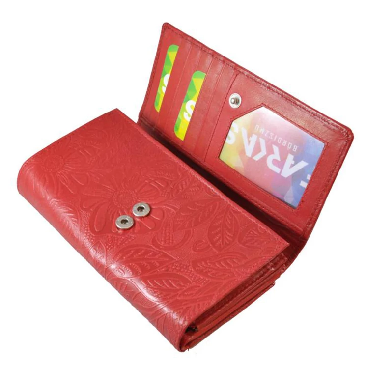 Divatos bőr női pénztárca piros színben 8674.4.2 Red