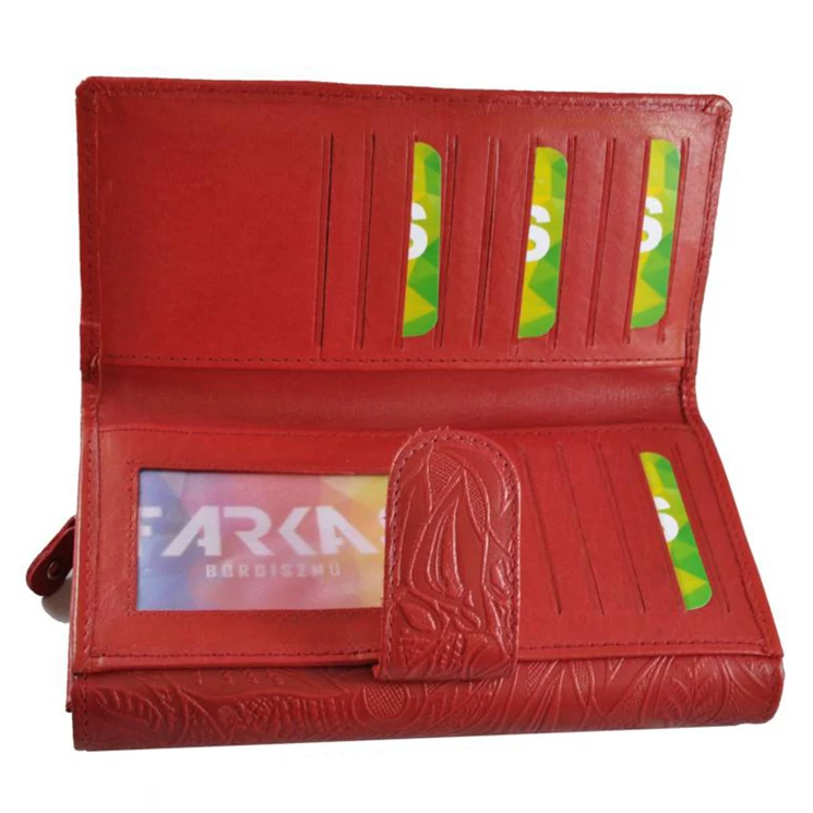 Divatos bőr női pénztárca piros színben 8674.4.2 Red