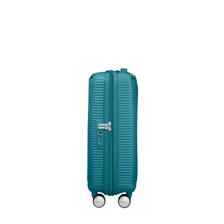 American Tourister Soundbox bővíthető Spinner bőrönd 55 fűzöld színben