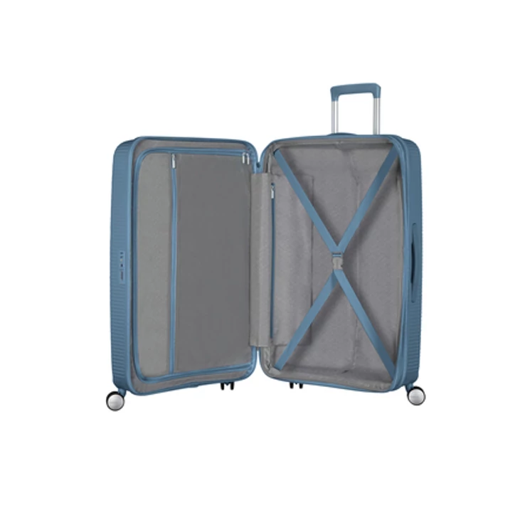 American Tourister Soundbox bővíthető Spinner bőrönd 77 StoneBlue