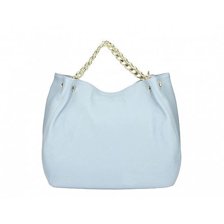Valódi bőr női láncos táska világoskék színben S7247 LightBlue