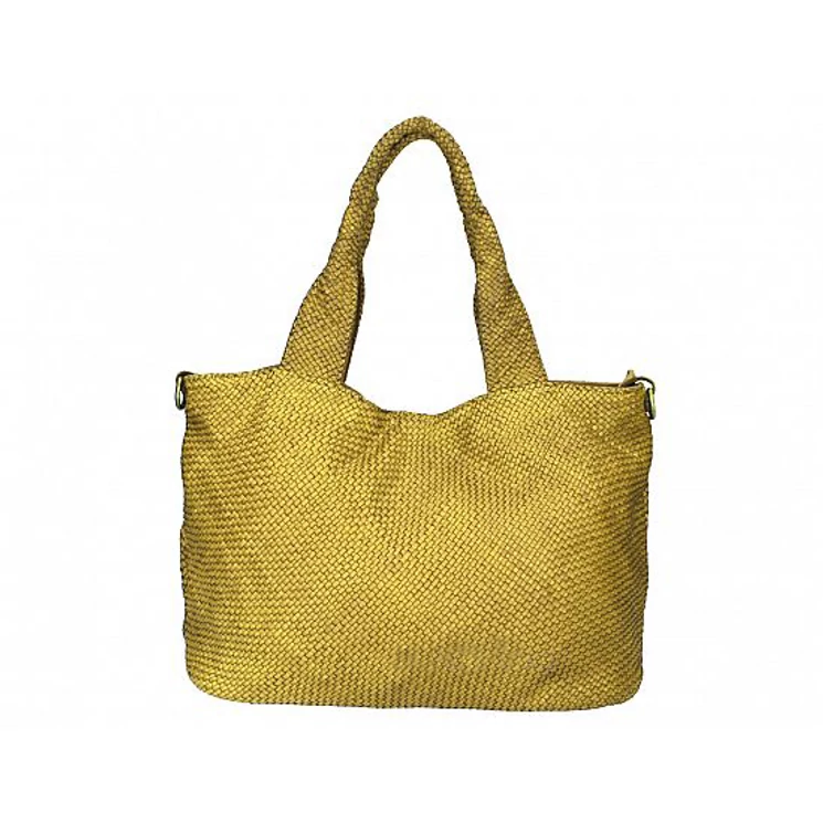 Valódi bőr női válltáska mustársárga színben S7216 Mustard