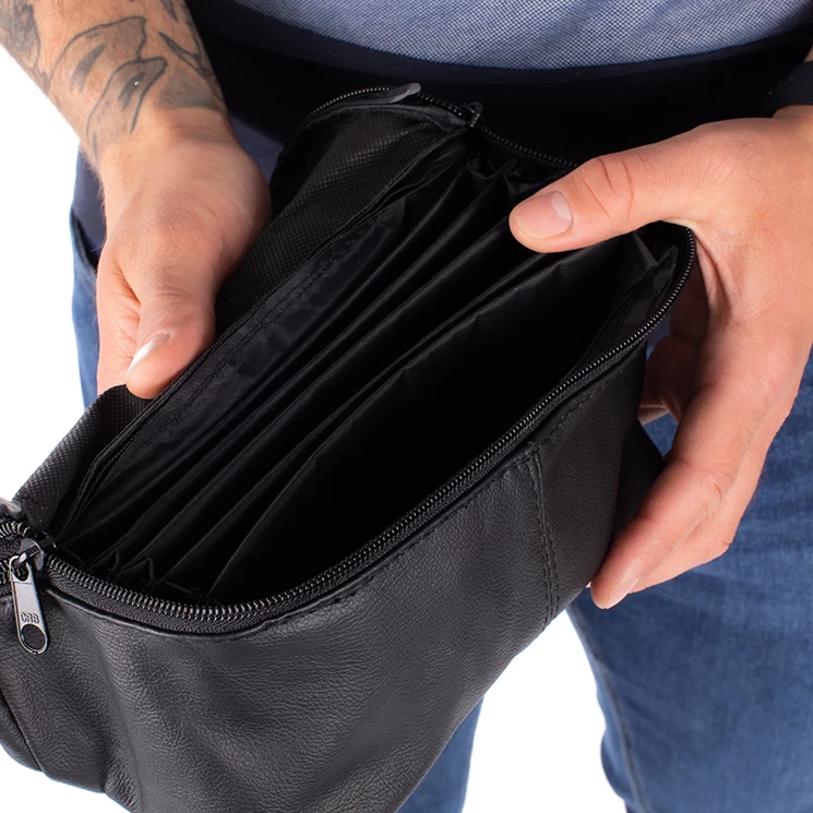 Valódi bőr brifkó övtáska L