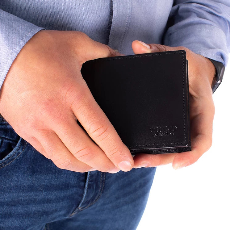 GIULIO valódi bőr férfi pénztárca díszdobozban RFID rendszerrel ( 8 kártyatartó )+