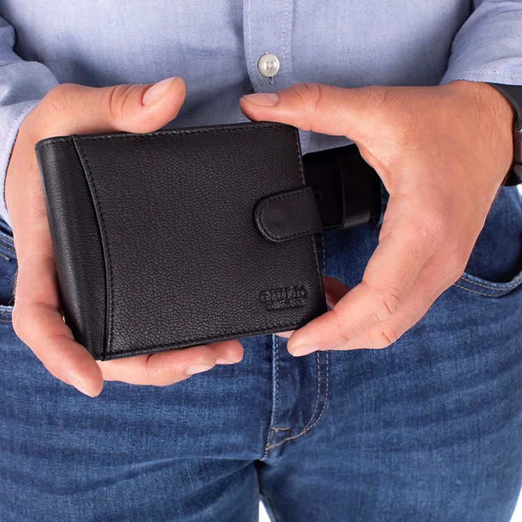 GIULIO valódi bőr férfi pénztárca díszdobozban RFID rendszerrel ( 8 kártyatartó )