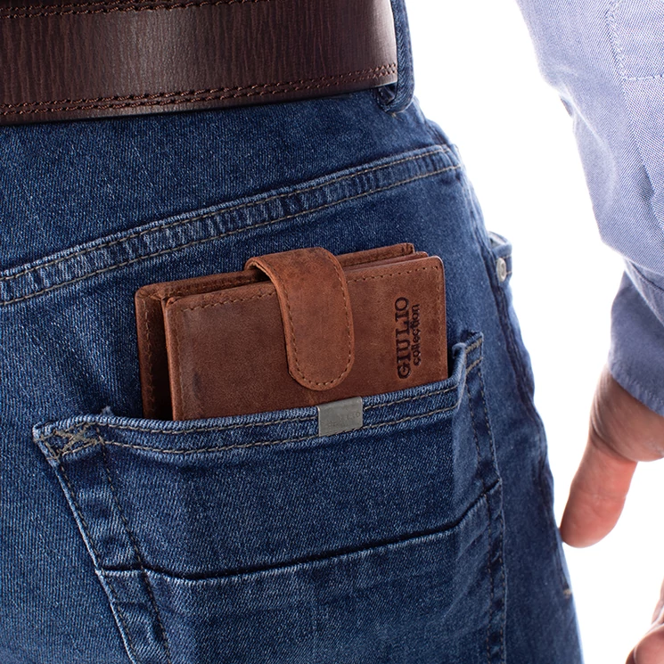 Vadász pénztárca bőr díszdobozban RFID rendszerrel szarvas mintával