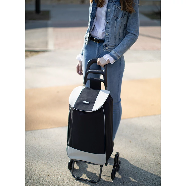 Euroline gurulós lépcsőjáró bevásárlókocsi Fekete színben