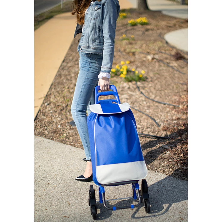 Euroline gurulós lépcsőjáró bevásárlókocsi Royalkék színben