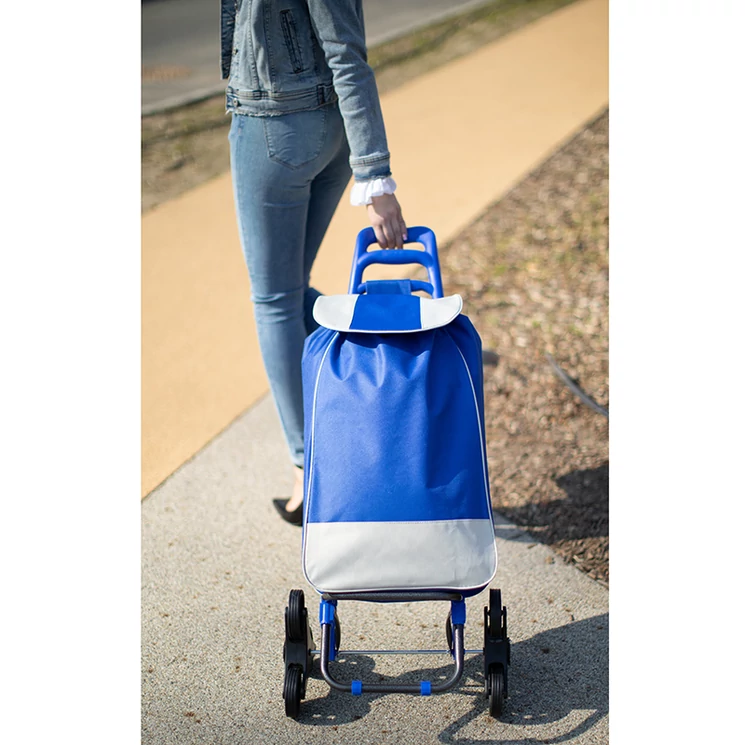 Euroline gurulós lépcsőjáró bevásárlókocsi Royalkék színben