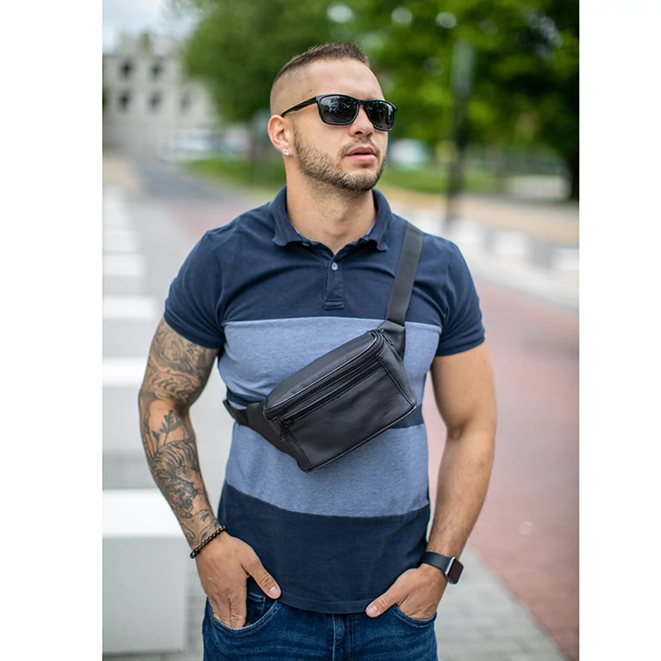 Valódi bőr brifkó övtáska L