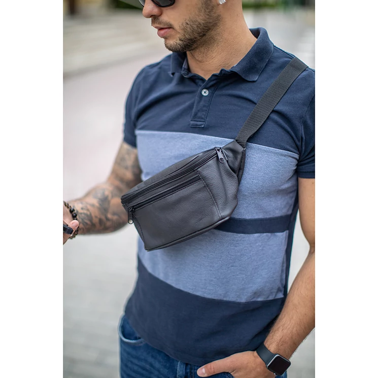 Valódi bőr brifkó övtáska L