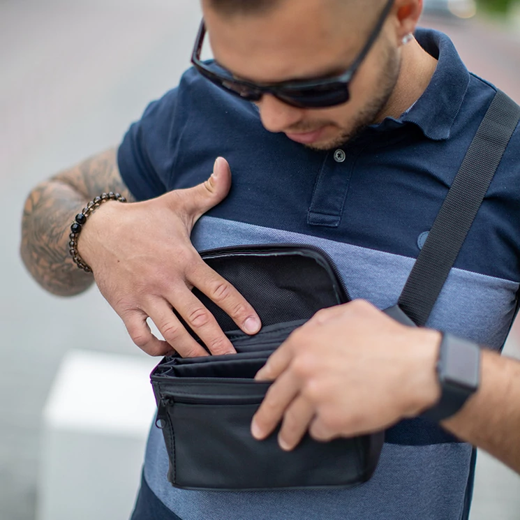 Valódi bőr brifkó övtáska L