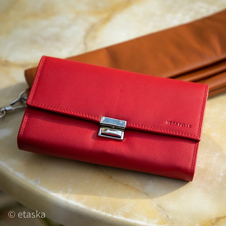 Pincér pénztárca plusz tartó piros