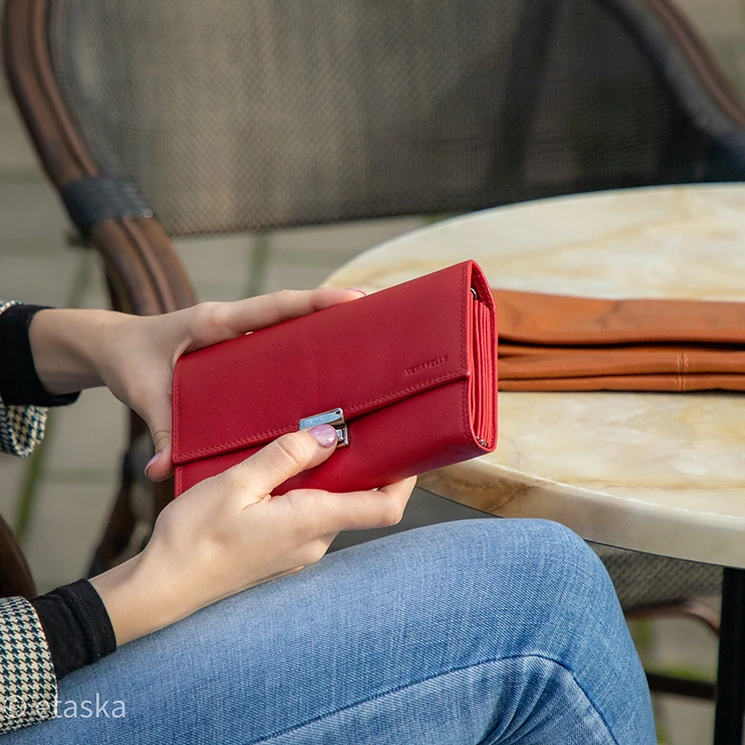 Pincér pénztárca plusz tartó piros